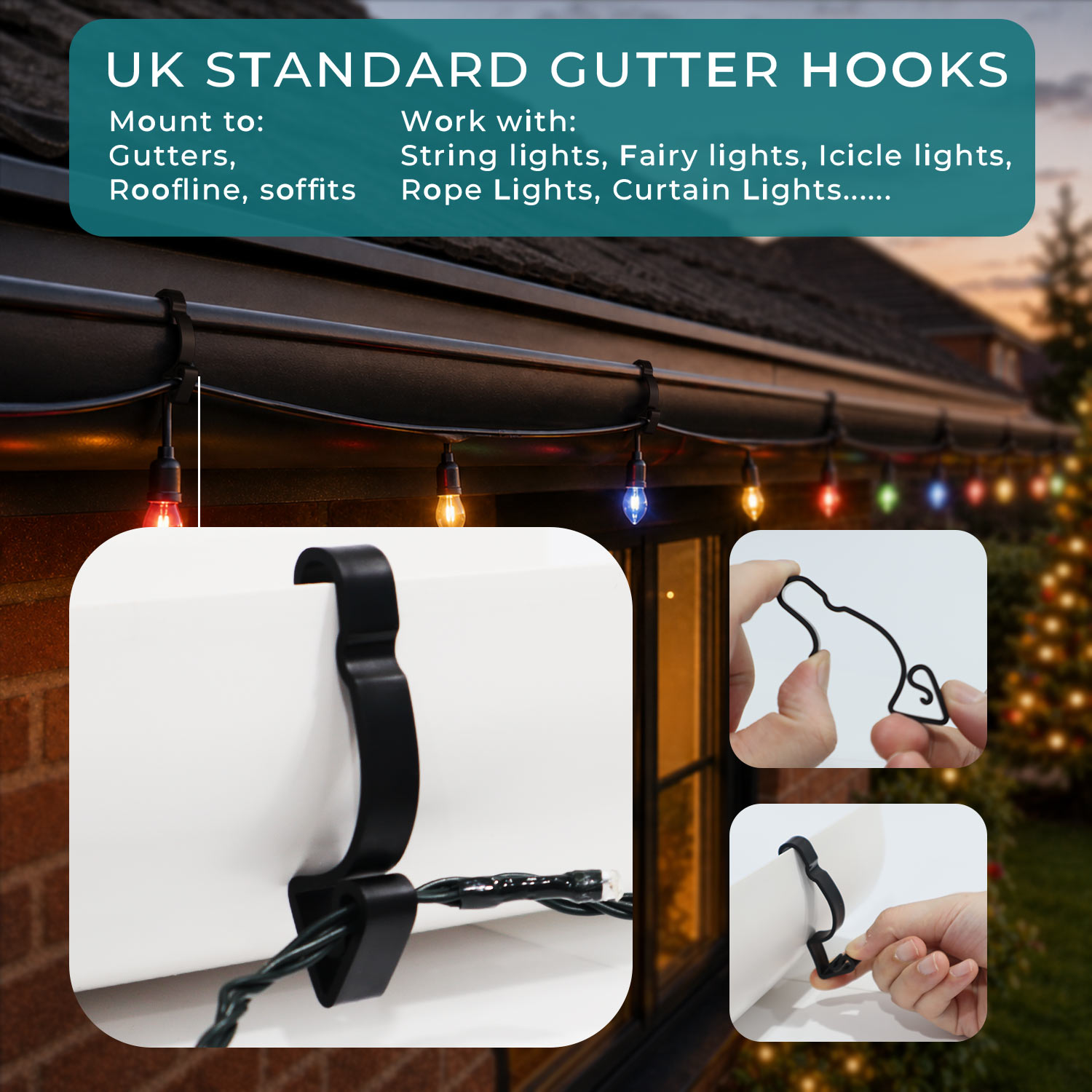 Large Black Gutter Hooks image 3